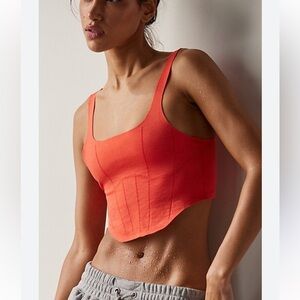FP Movement Strong Core Corset Crop in Flame Size XS/SM NWOT Retail $48
